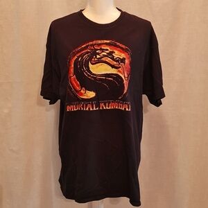 MORTAL KOMBAT XL tee in black, orange, dragon, GUC, firey, gaming, samurai